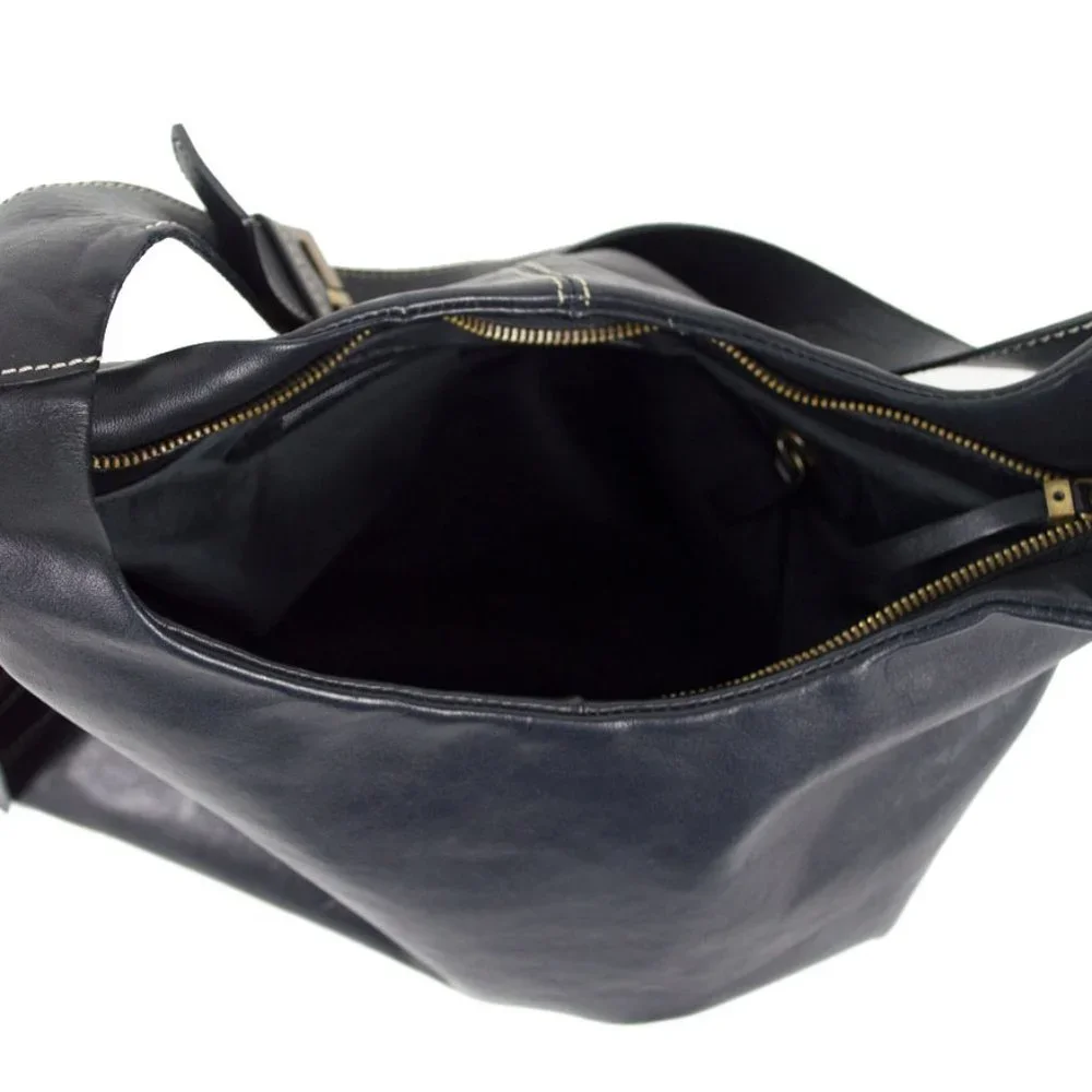 ROBERT  PIETRI Spain Side Zipper Leather Shoulder Hobo Bag